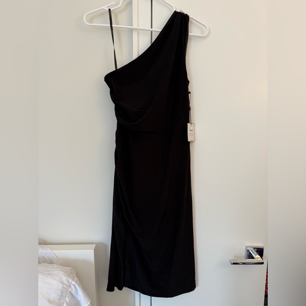 Laundry By Shelli Segal Black One-Shoulder Dress